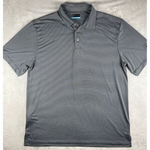 PGA Tour Shirt‎ Mens  sz L Gray Polo Golf Performance Short Sleeve Stripe